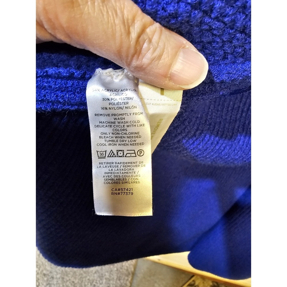 Ann Taylor Loft Women's Electric Blue Rib Cardigan Open Front Size Small - Picture 4 of 10